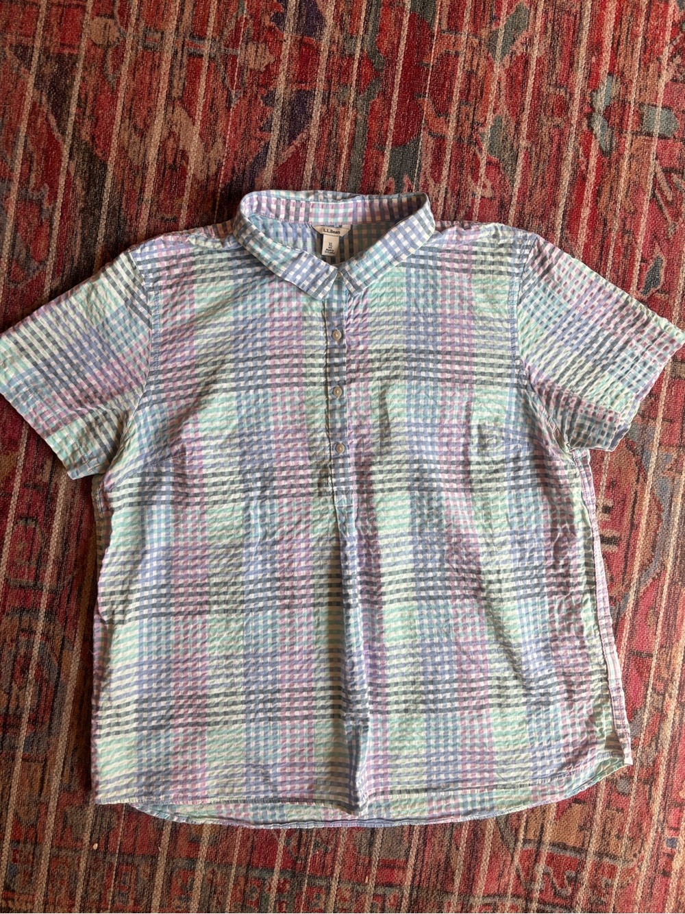 L. L. Bean XL Vacationland Plaid Popover Shirt